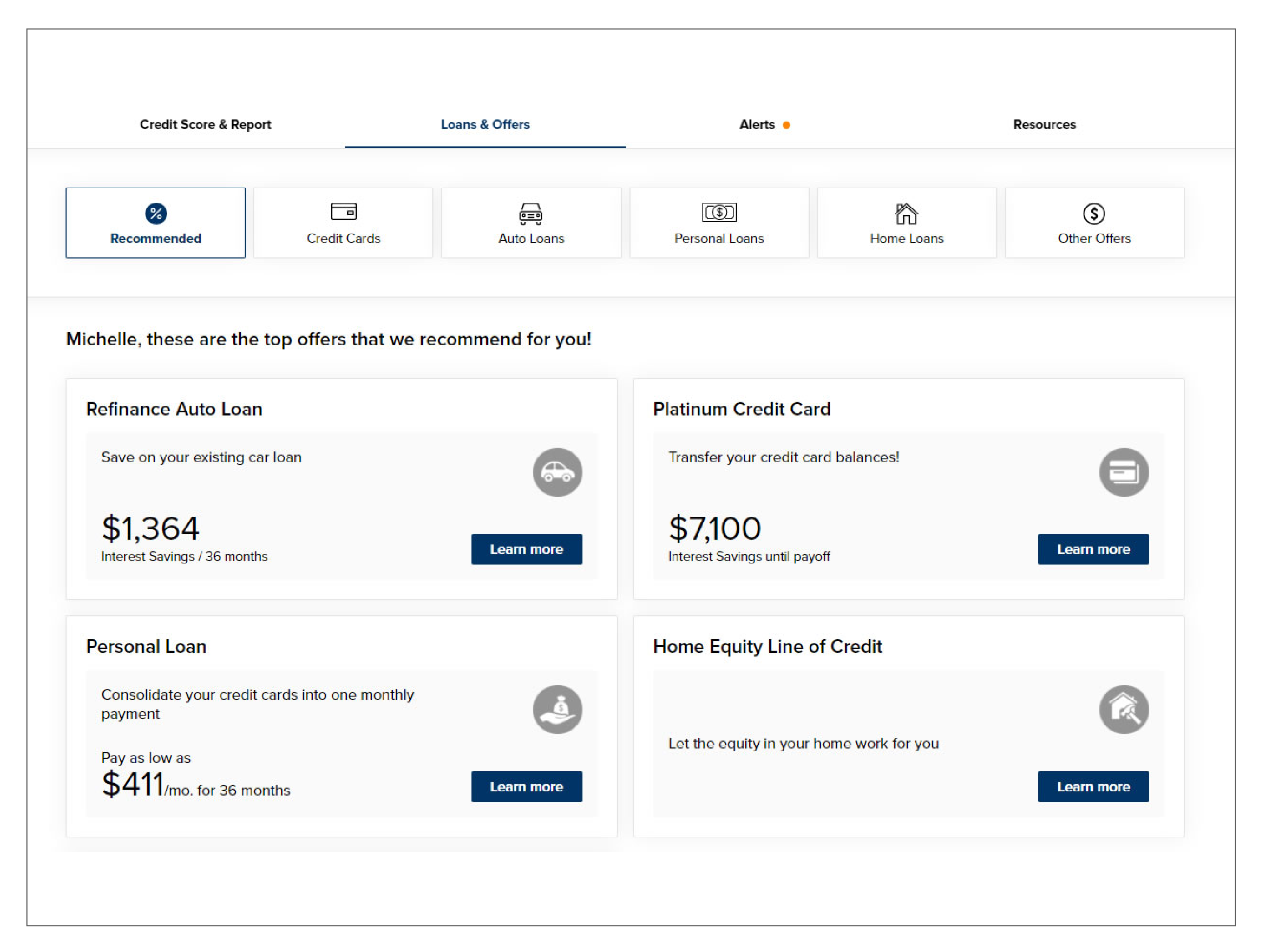Loans and offers simulator
