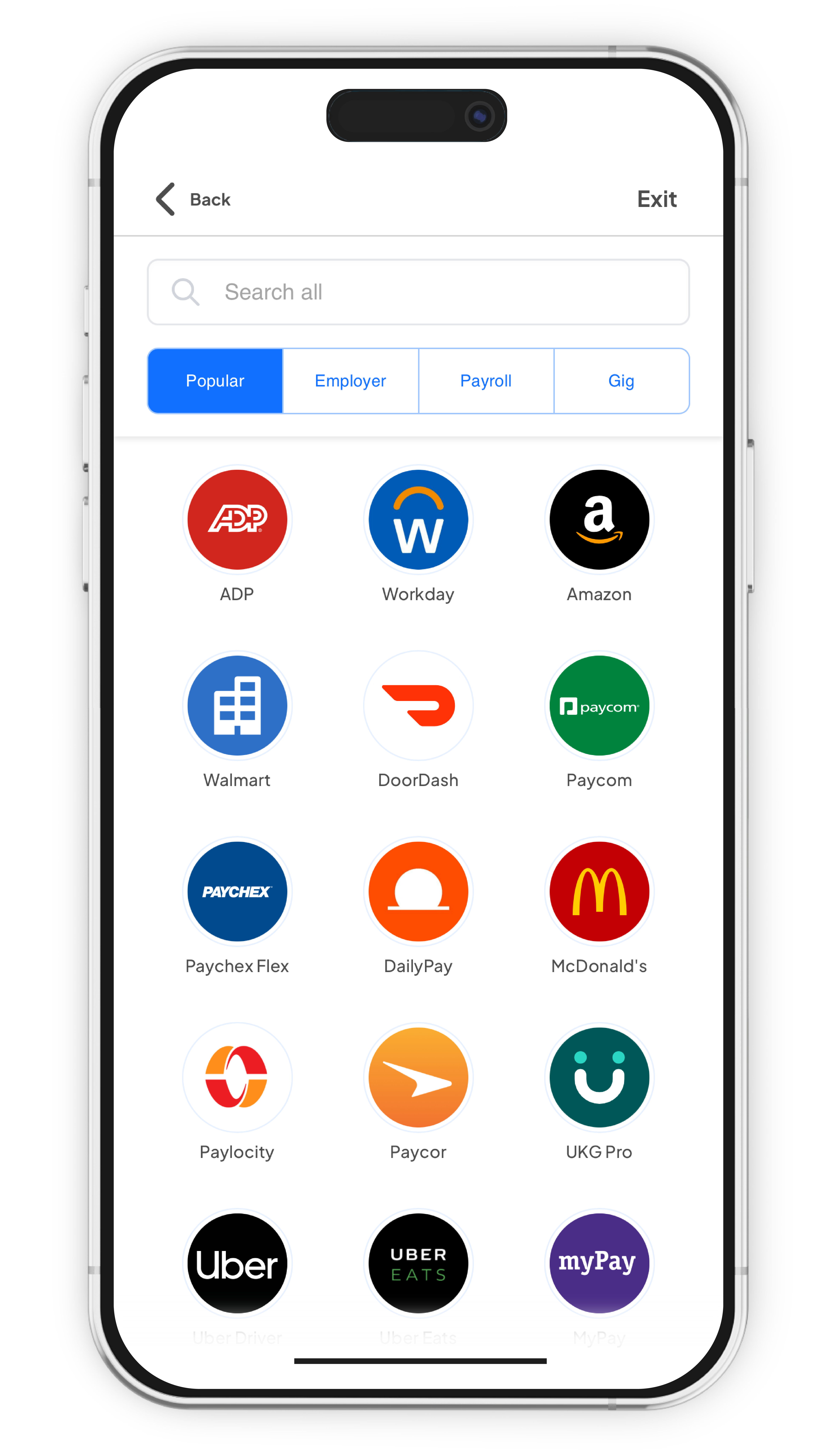 Payroll account search