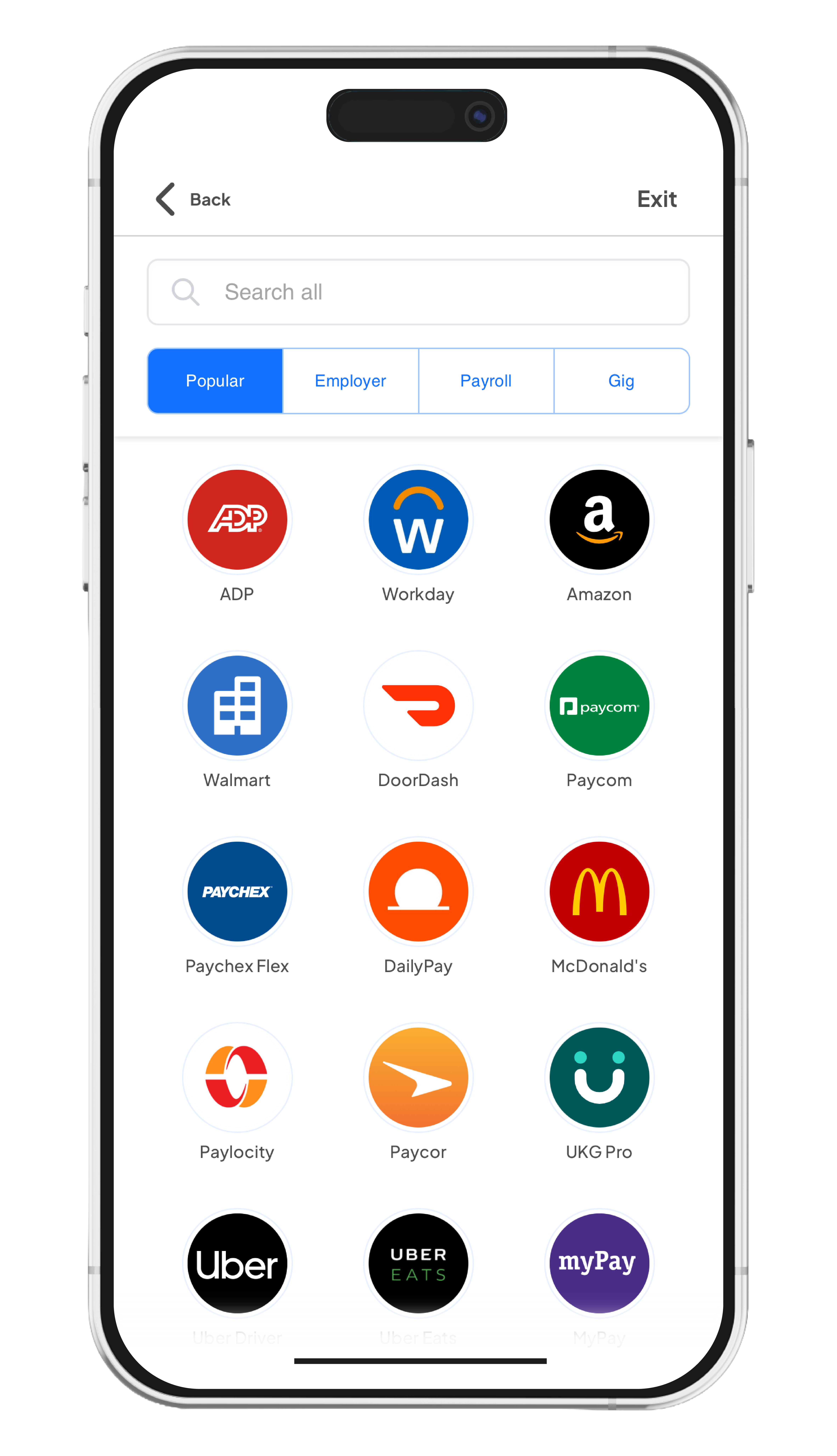 Payroll account search