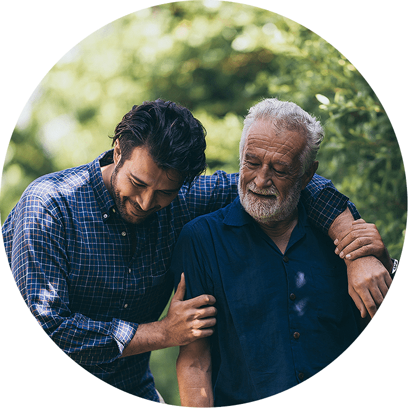 Man with his father
