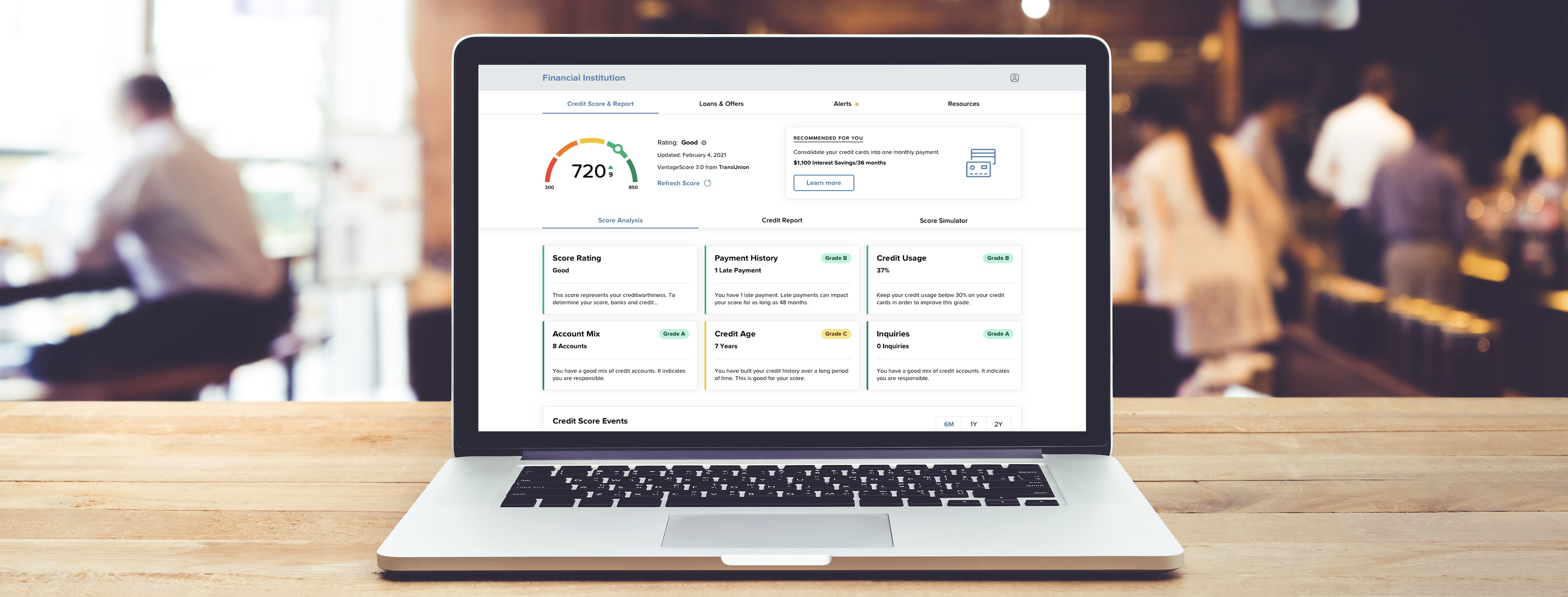 desktop screen of SavvyMoney credit score