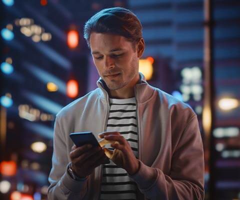 man on cell phone