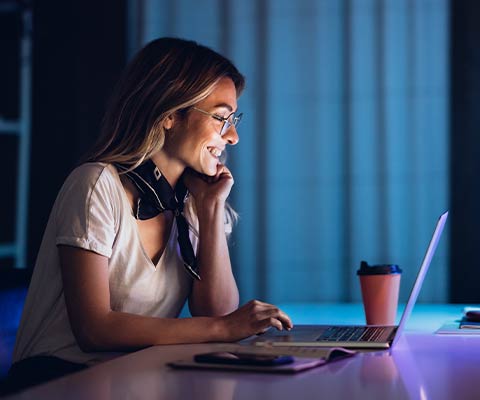 woman on computer